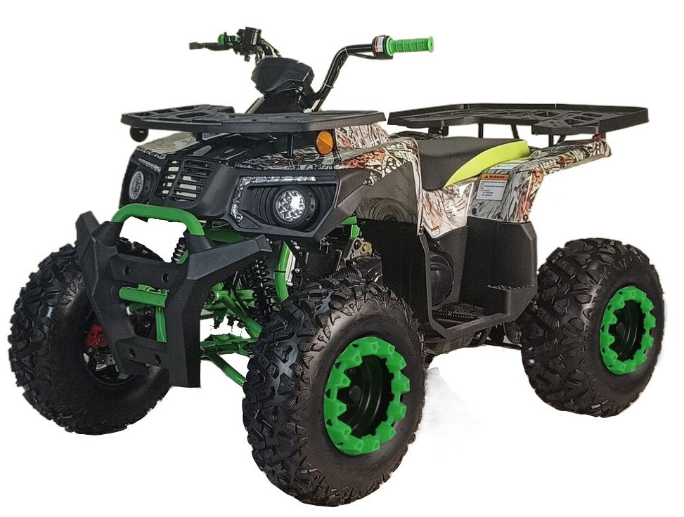 HHH 200CC UPGRADED ATV BIG UTILITY 4 WHEELER QUAD WITH AUTOMATIC TRANSMISSION REVERSE, LED HEADLIGHT, MATCHING RIMS, BIG 23/22 INCHES WHEELS