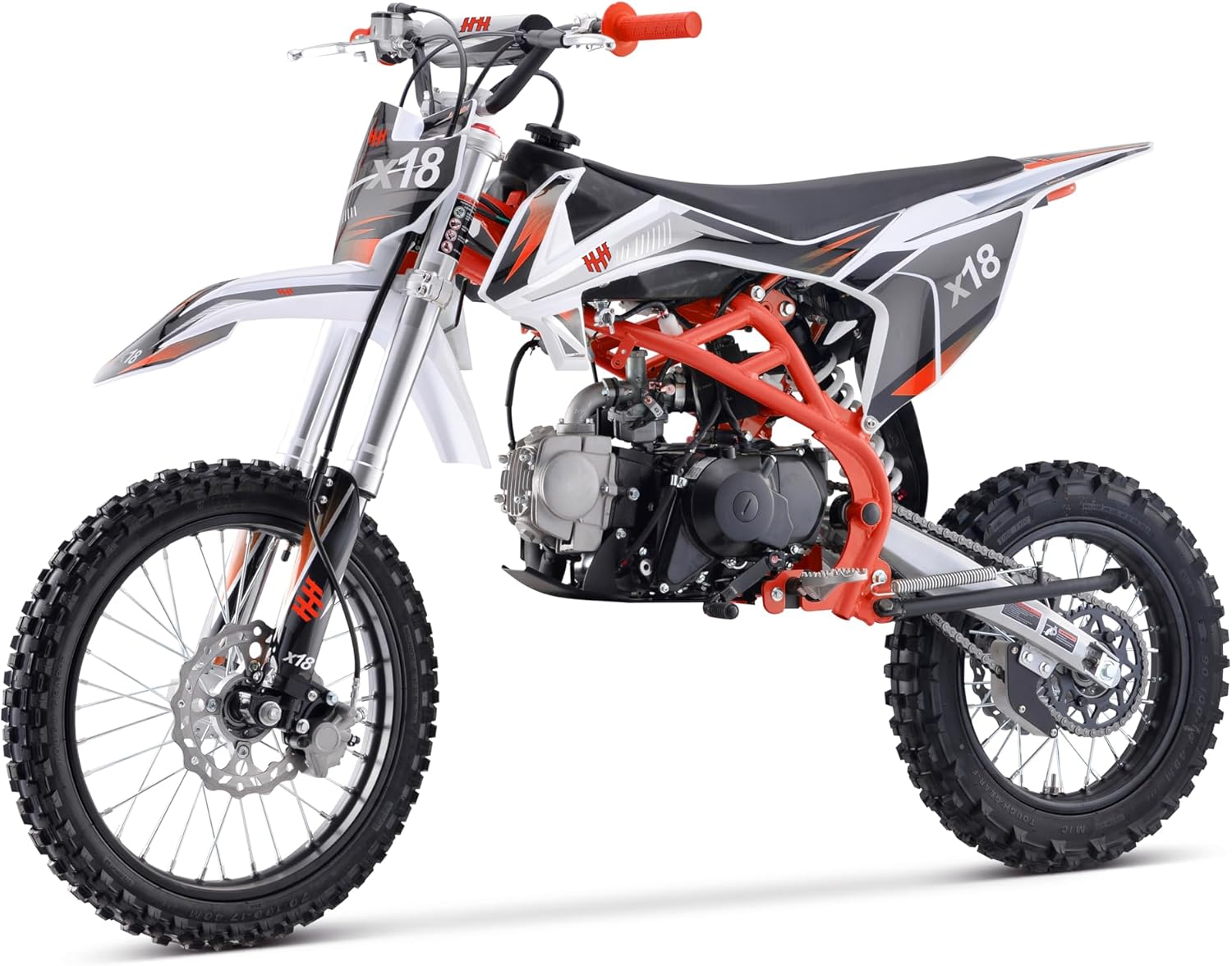 125cc Dirt Bike X18 Racing DB18 Dirtbike 125cc 4 Speed Manual Clutch and Big Size Tires 17/14 inches