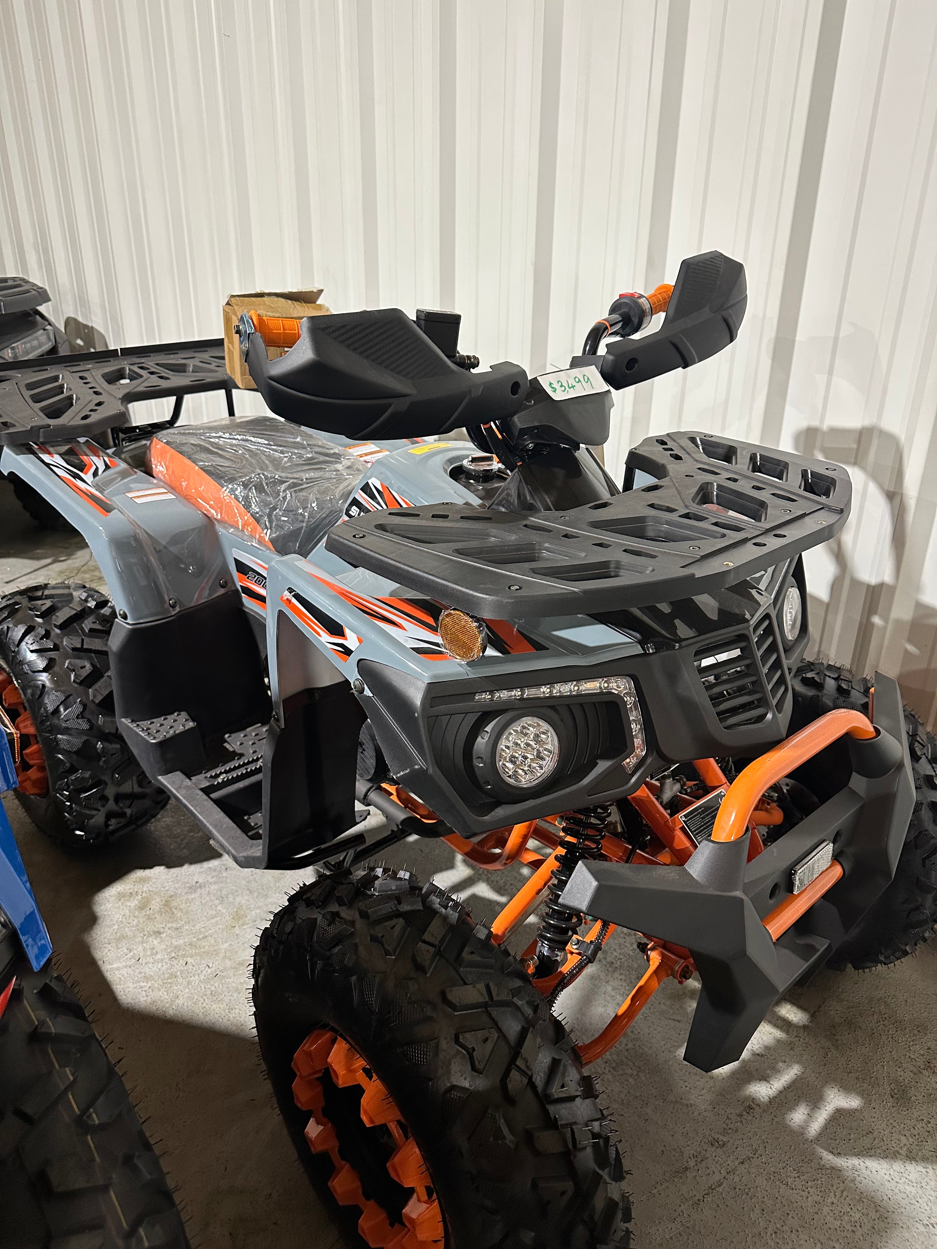 HHH 200CC UPGRADED ATV BIG UTILITY 4 WHEELER QUAD WITH AUTOMATIC TRANSMISSION REVERSE, LED HEADLIGHT, MATCHING RIMS, BIG 23/22 INCHES WHEELS