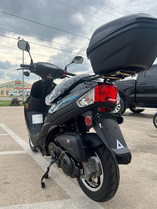 TAOTAO ATM50-A1 49cc Moped Street Legal Scooter, Electric & Kick Start With Matching Trunk