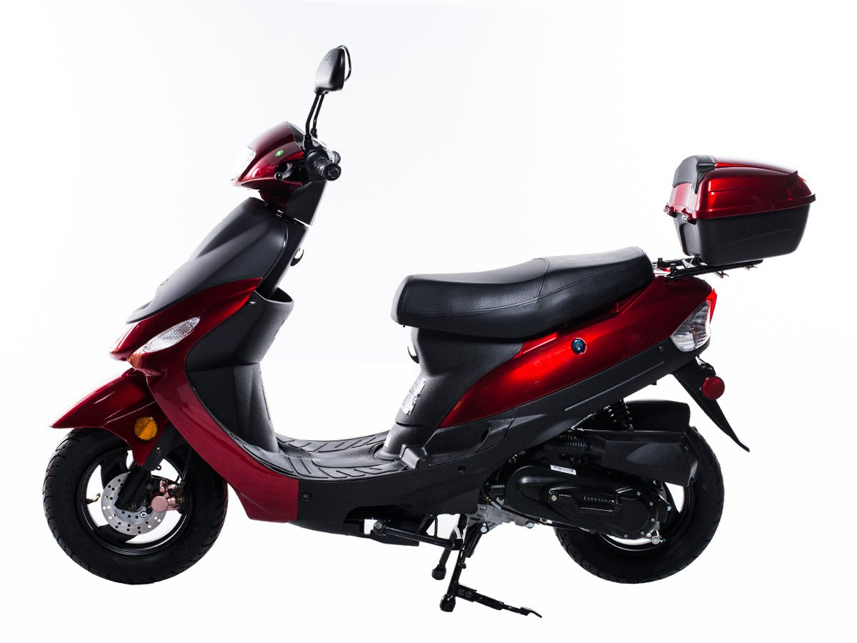 TAOTAO ATM50-A1 49cc Moped Street Legal Scooter, Electric &amp; Kick Start With Matching Trunk