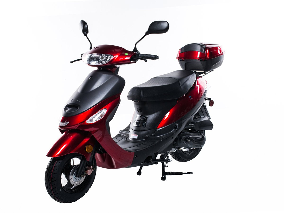 TAOTAO ATM50-A1 49cc Moped Street Legal Scooter, Electric &amp; Kick Start With Matching Trunk